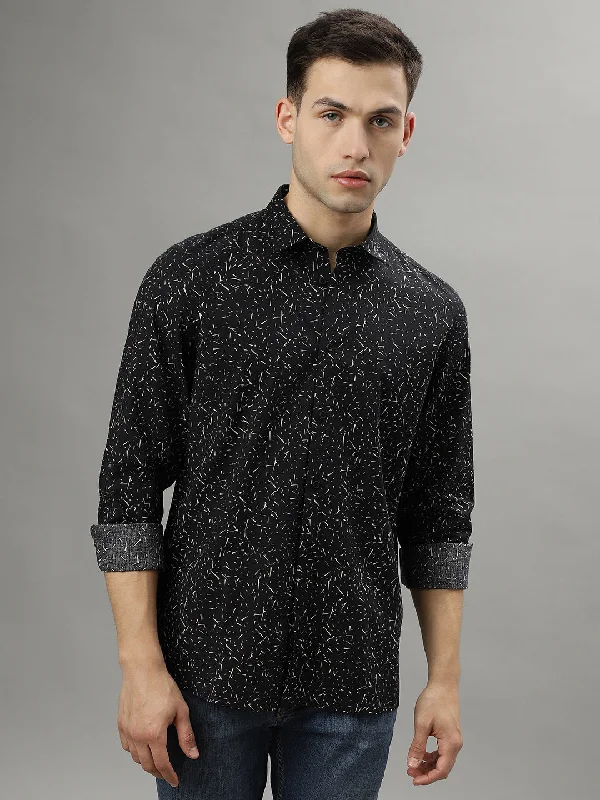 Antony Morato Black Fashion Printed Regular Fit Shirt