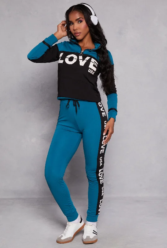 Love USA Drawstring Joggers