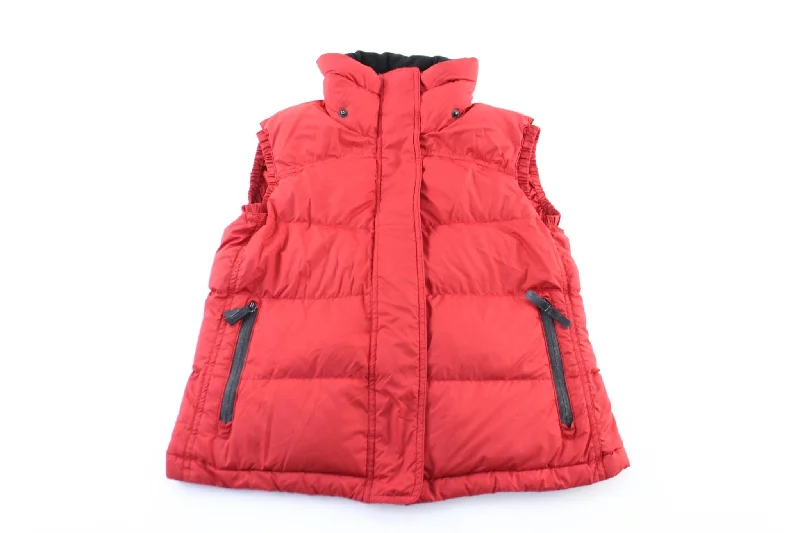 Burberry Red Puffer Zip Up Vest